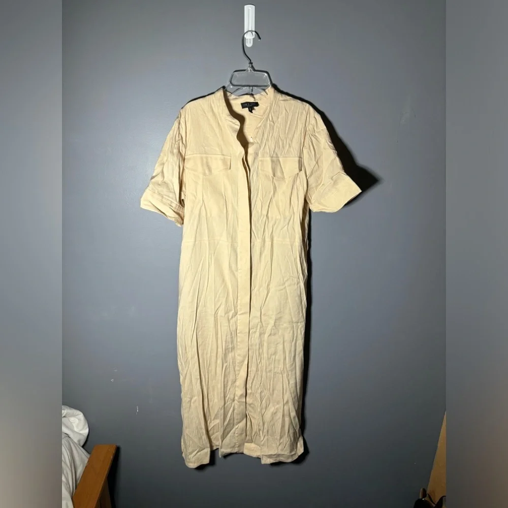 Rag & Bone Selma Linen Blend Midi Dress Size Medium - Picture 3 of 7